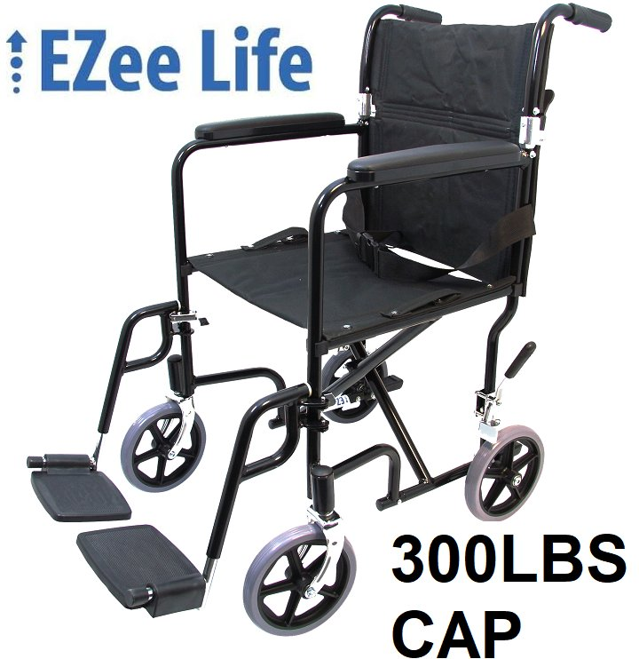 Ezee Life transport chair - 19" - 300lbs capacity