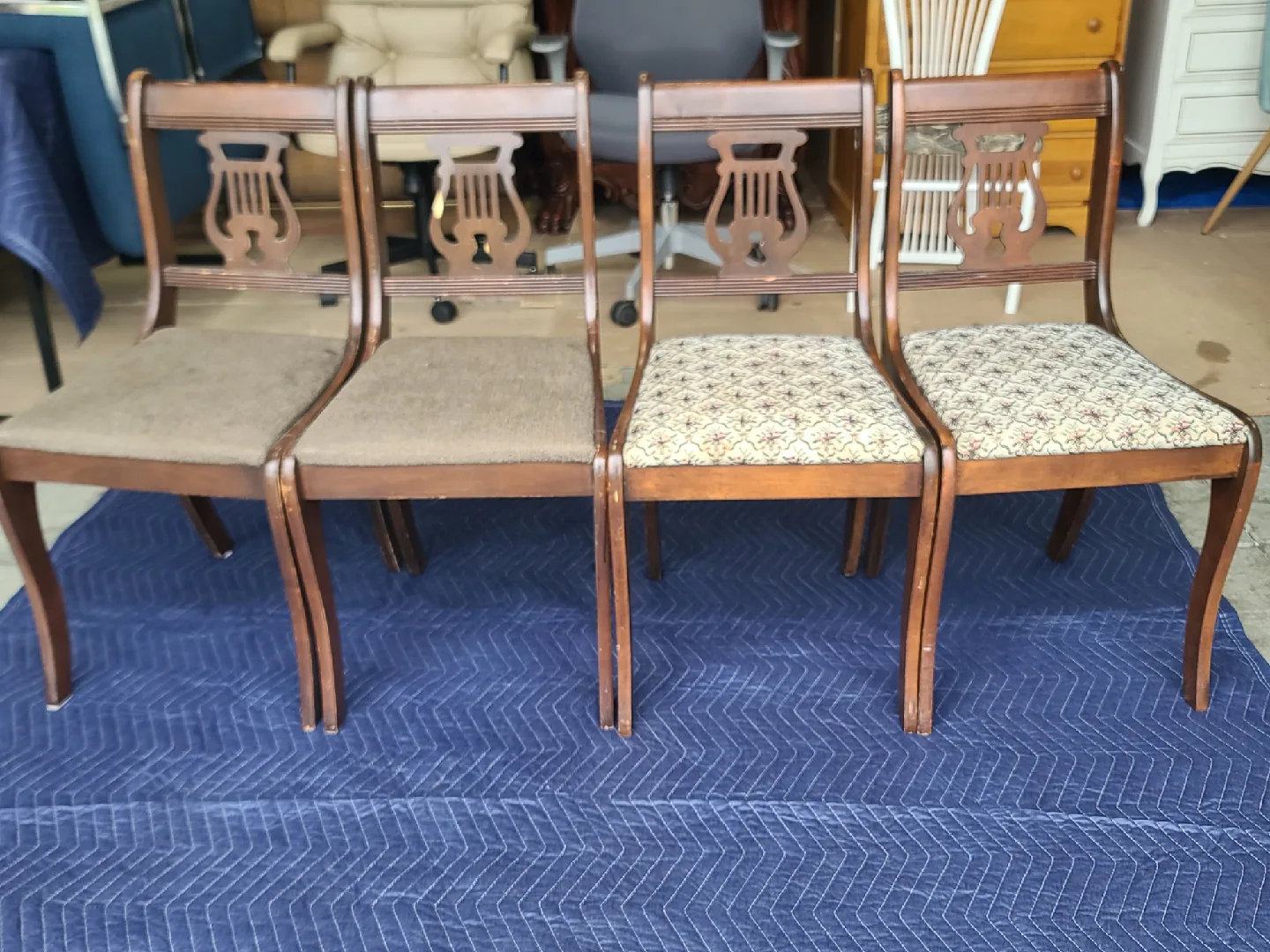 Antique Lyre Back Dining Chairs - Set of 4 image indicator(4)