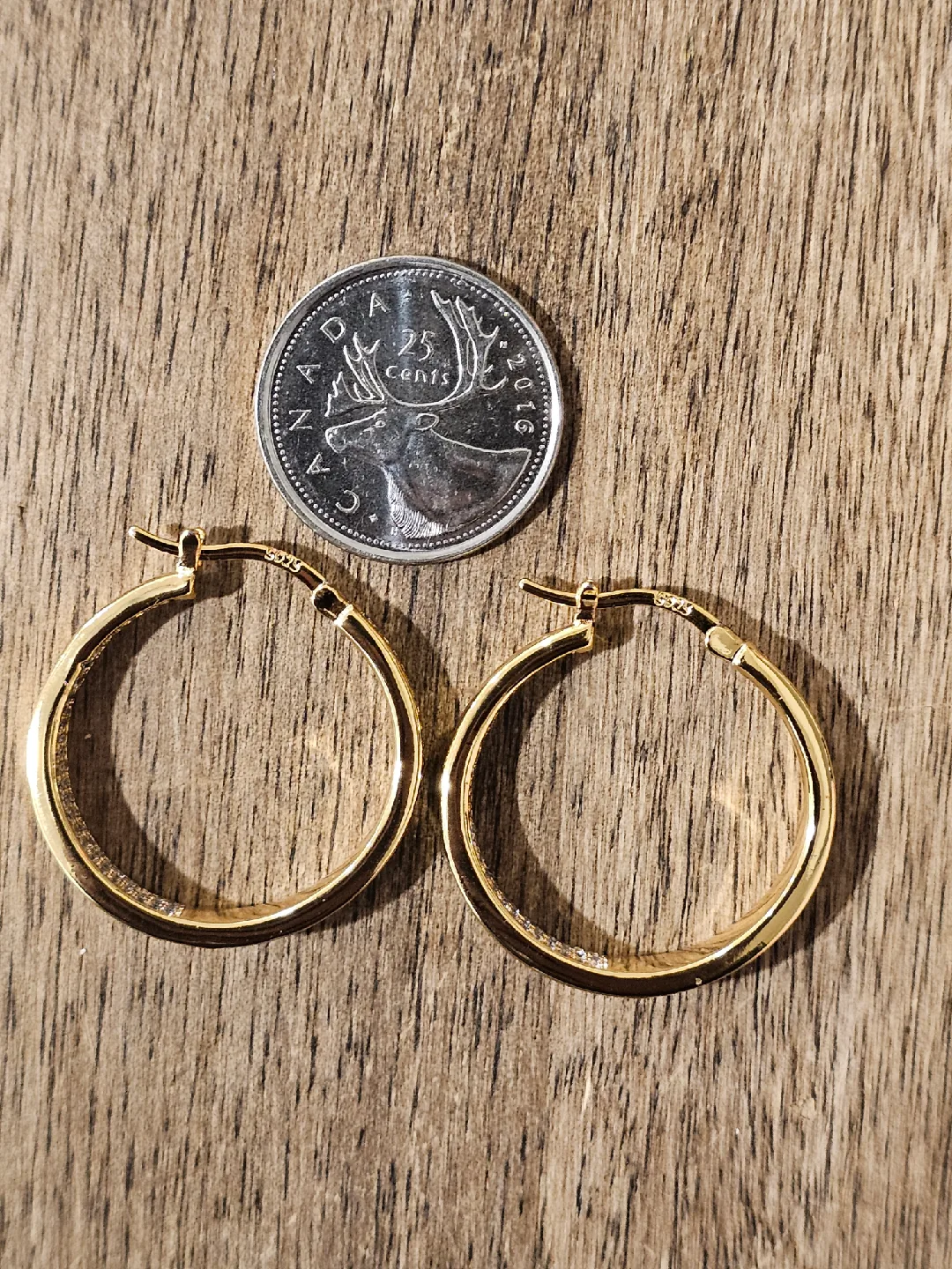Sterling silver Hoop Earrings Gold plated image indicator(5)