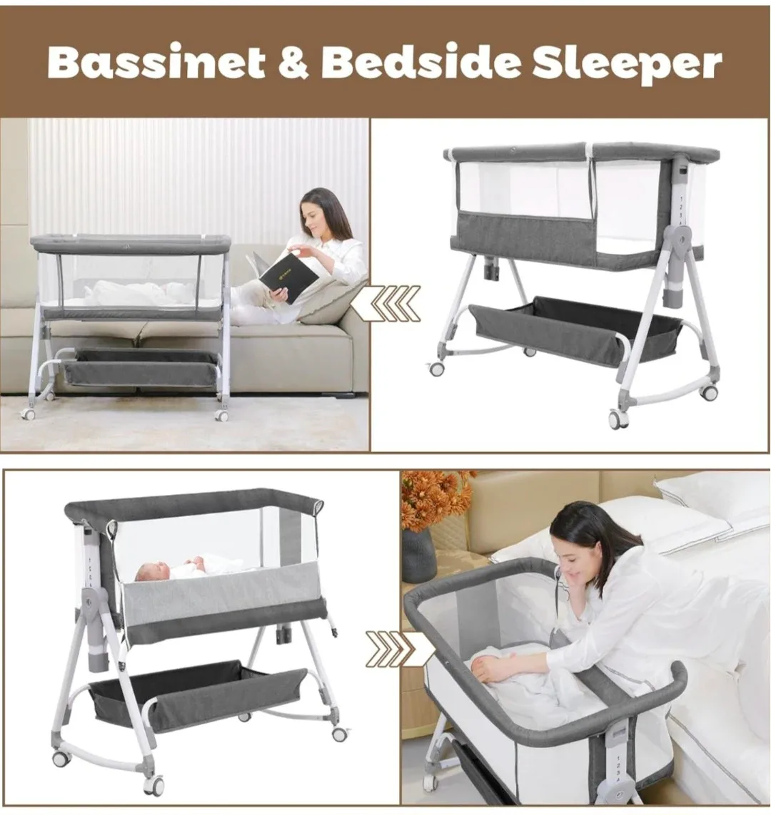 Baby Bassinet, 3 in 1 Bedside Bassinet image indicator(3)
