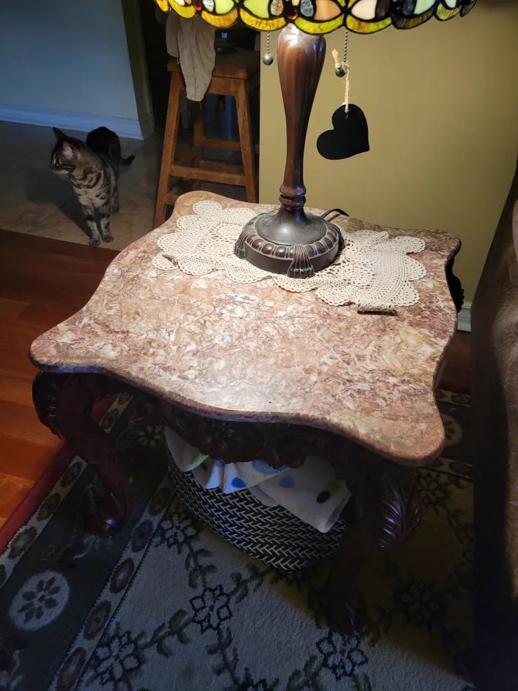 Antique Carved Wood & Marble Furniture Set image indicator(5)