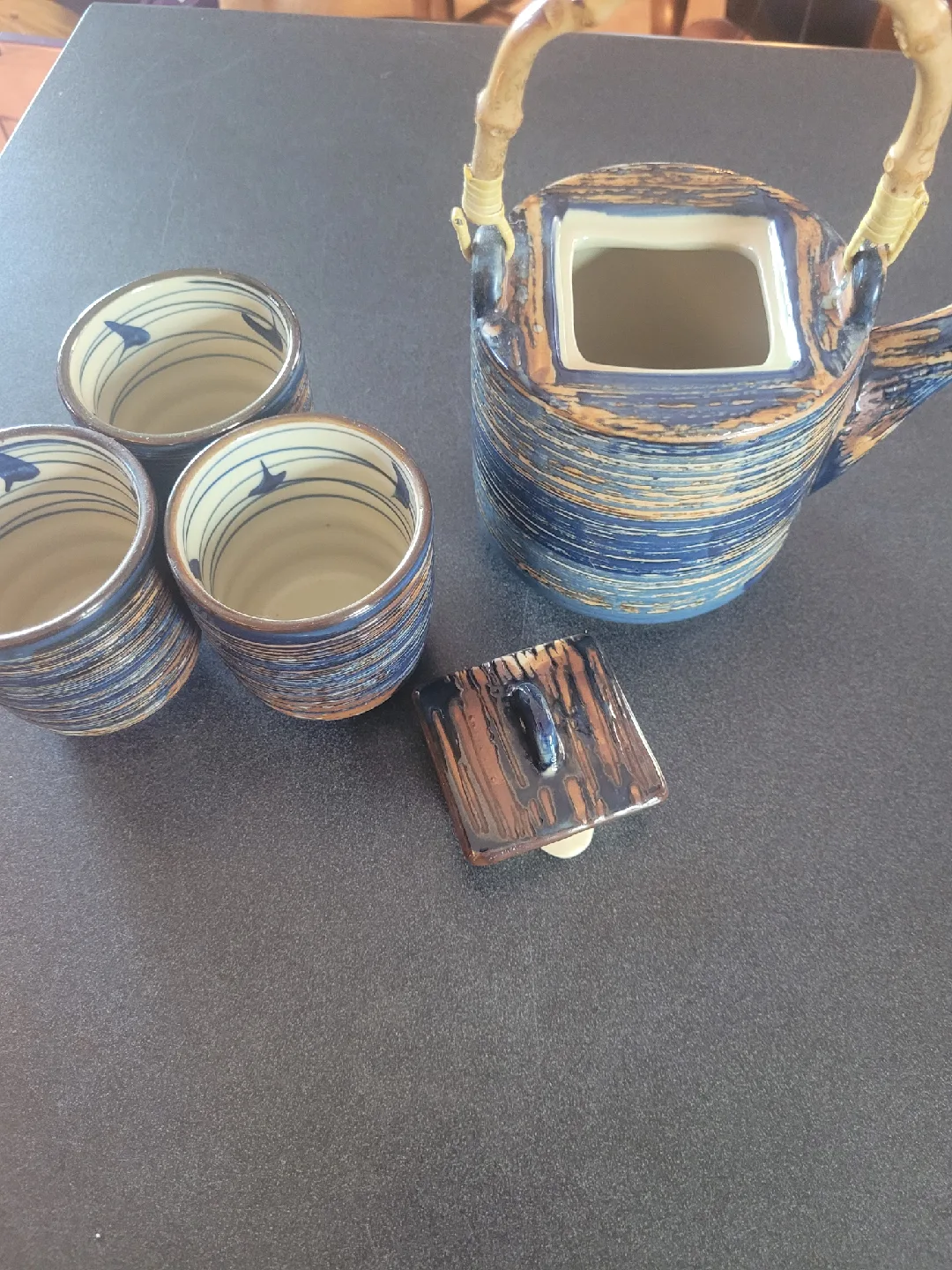 Ceramic Tea Set with Bamboo Handle image indicator(4)
