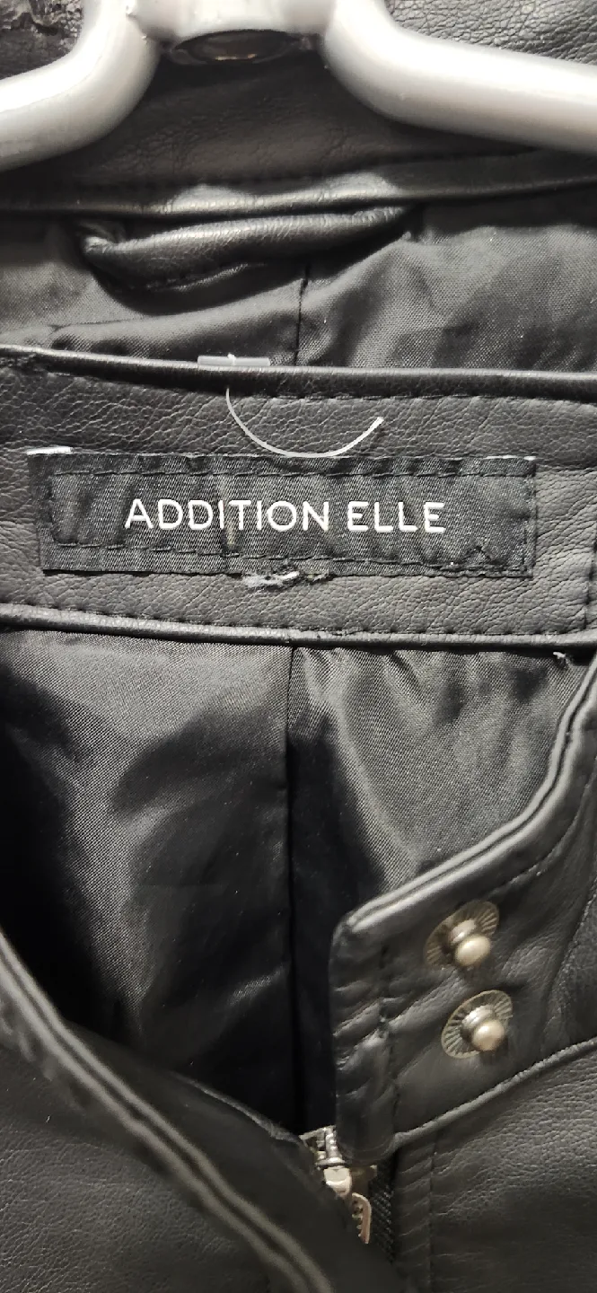Addition Elle Black Faux Leather Jacket sz 18 xxl image indicator(2)