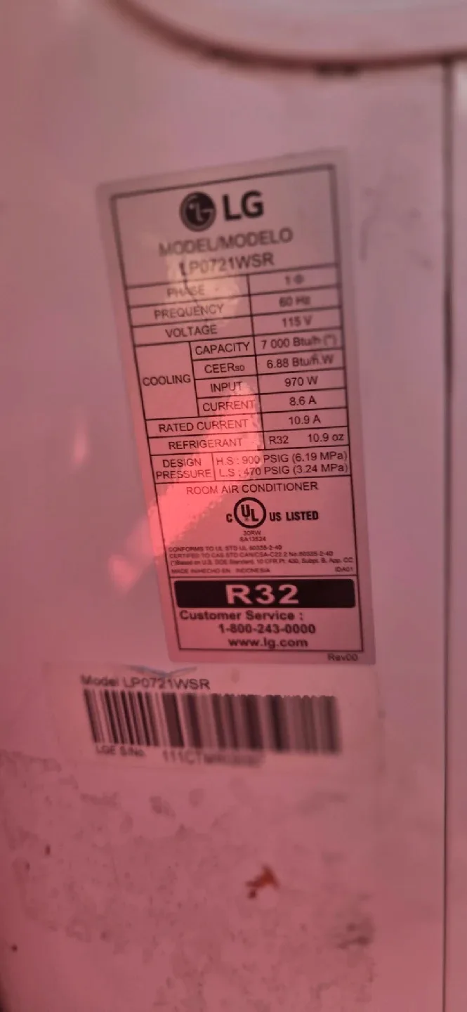 LG Portable Room Air Conditioner LP0721WSR image indicator(3)