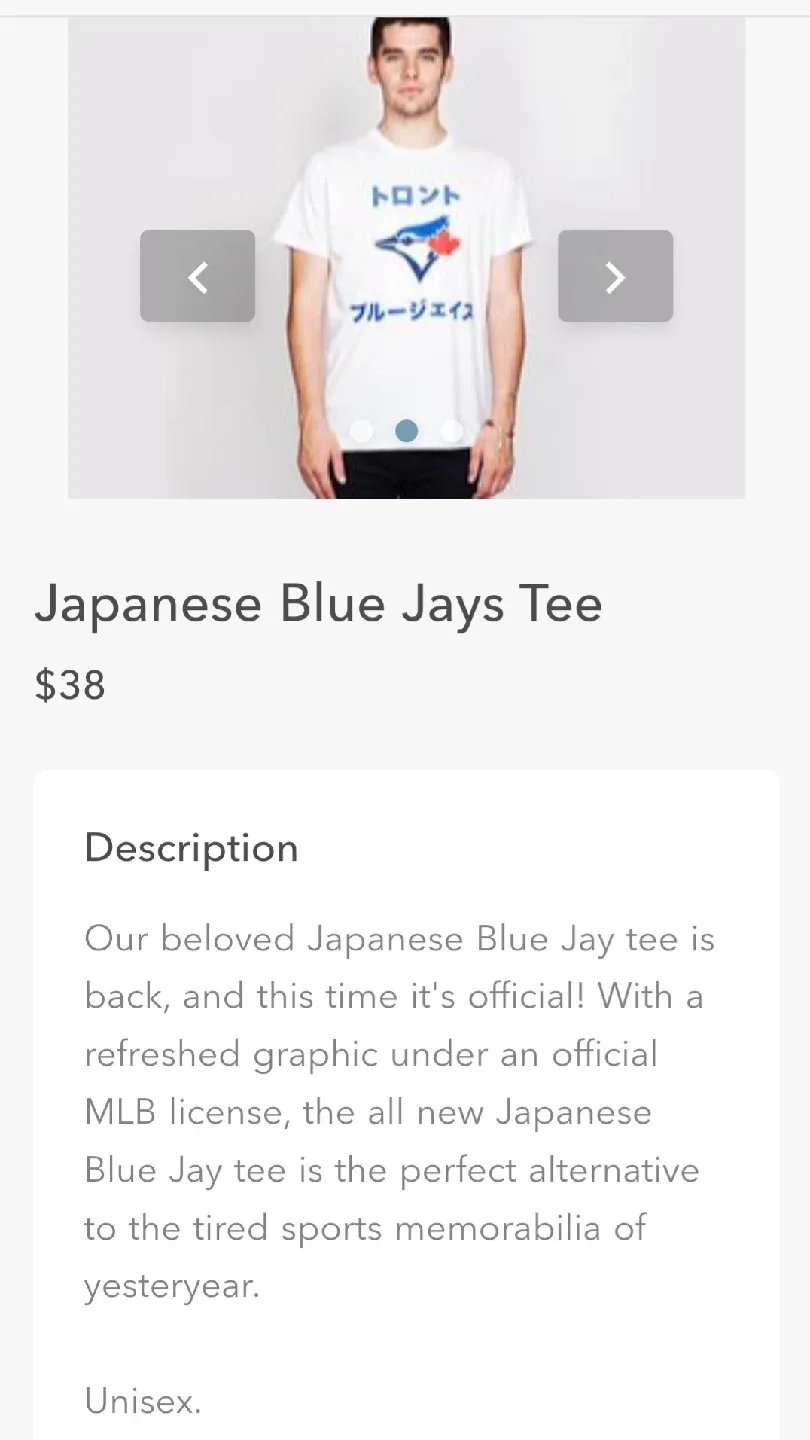Toronto Blue Jays MLB T-Shirt Japanese lettering Size M - NEW image indicator(2)