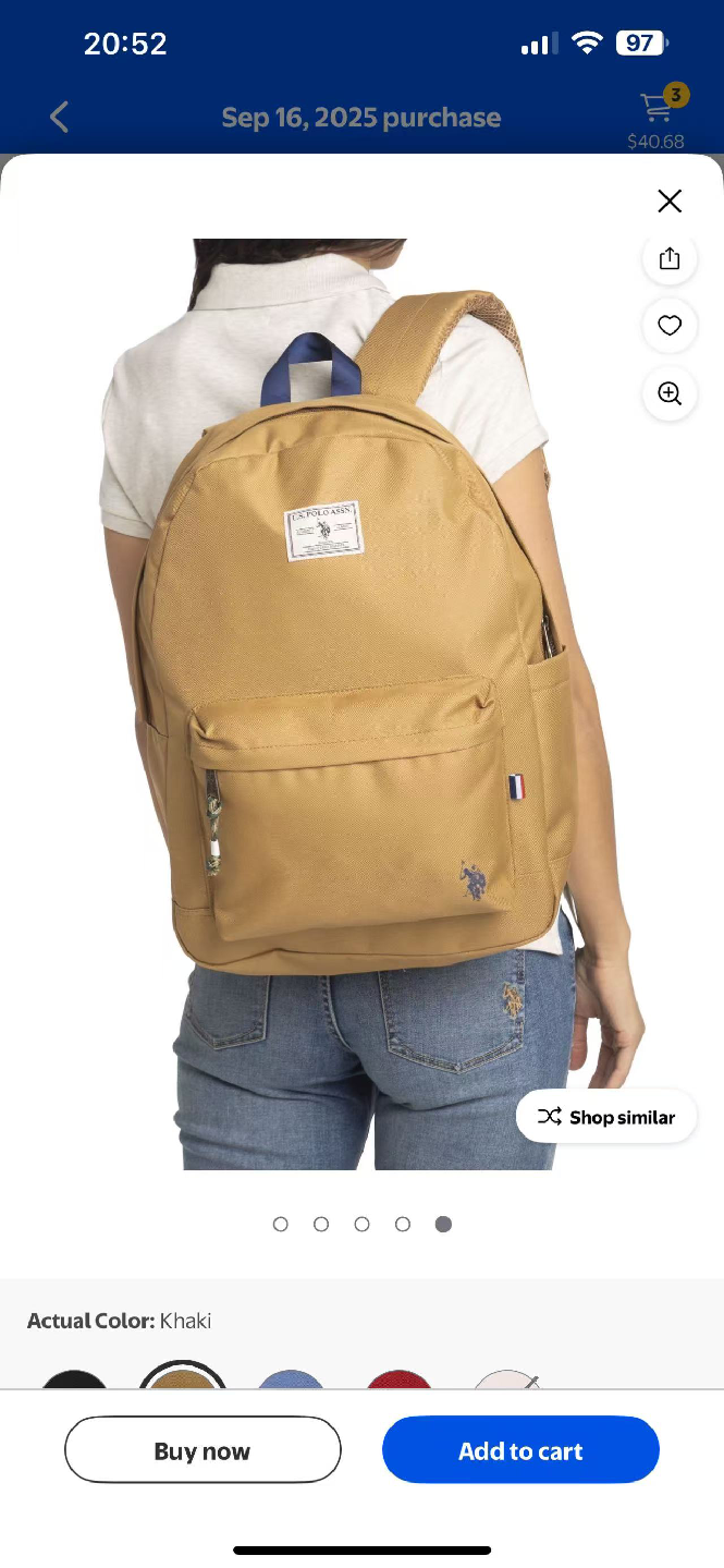 U.S. Polo Assn. Khaki Backpack
