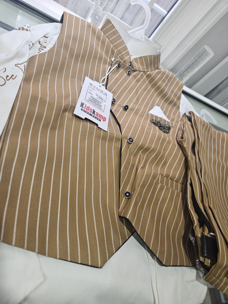 PARTY OUTFITS! KidsKamp Boys' Striped Suit Set - Size 3 - photo 2