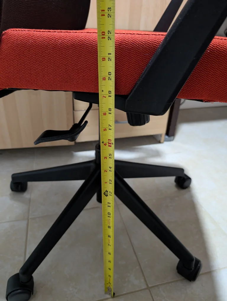 Office Chair - Red Orange Seat, Black Mesh Back image indicator(7)