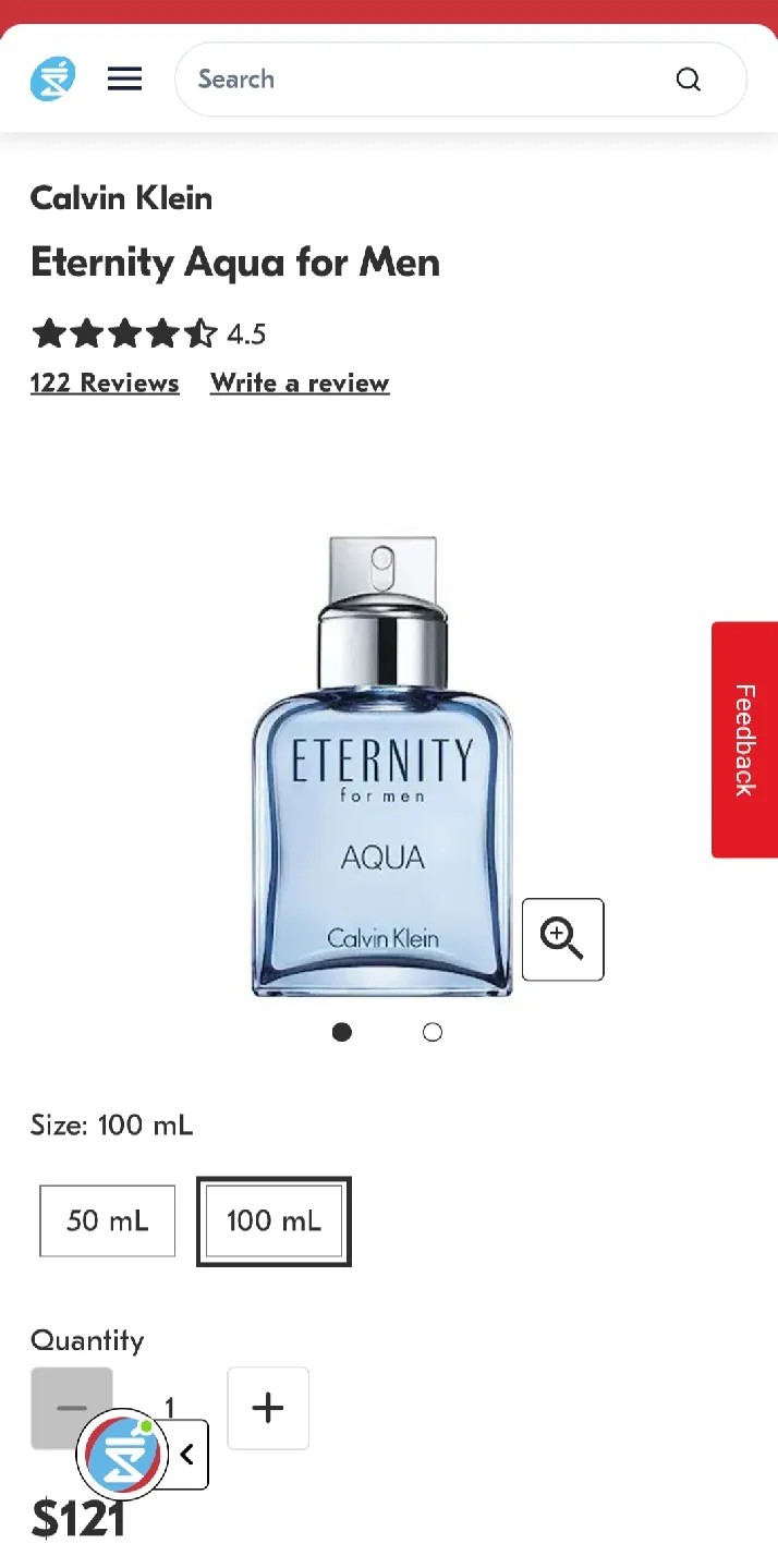 ( Retails $121) CK Eternity Aqua for Men Perfume image indicator(3)