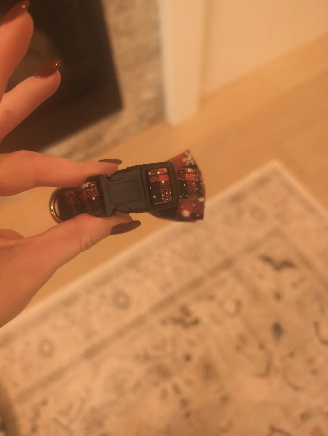 Red Plaid Dog Bow Tie Collar image indicator(2)