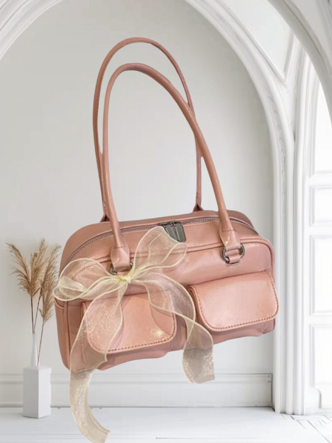 Pink Handbag with Bow - photo 4