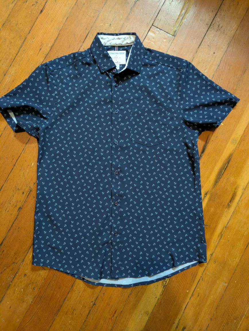 International Report Anchor Print Shirt - Size Small 🧡 thumbnail