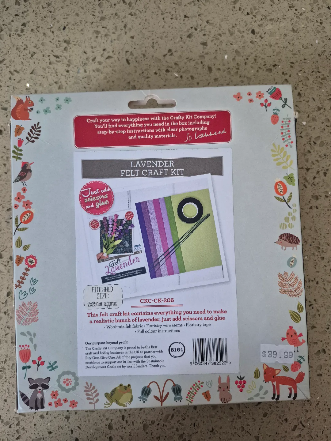 The Crafty Kit Co. Felt Lavender Craft Kit - New image indicator(2)