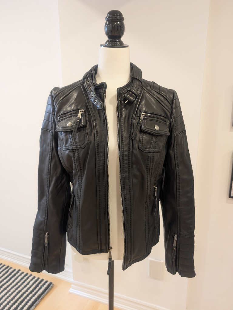 Michael Kors Black Leather Biker Jacket