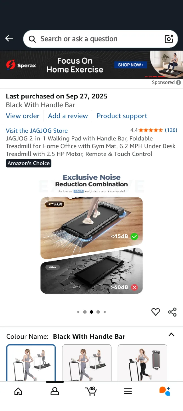 JAGJOG 2-in-1 Walking Pad Treadmill - Black image indicator(3)