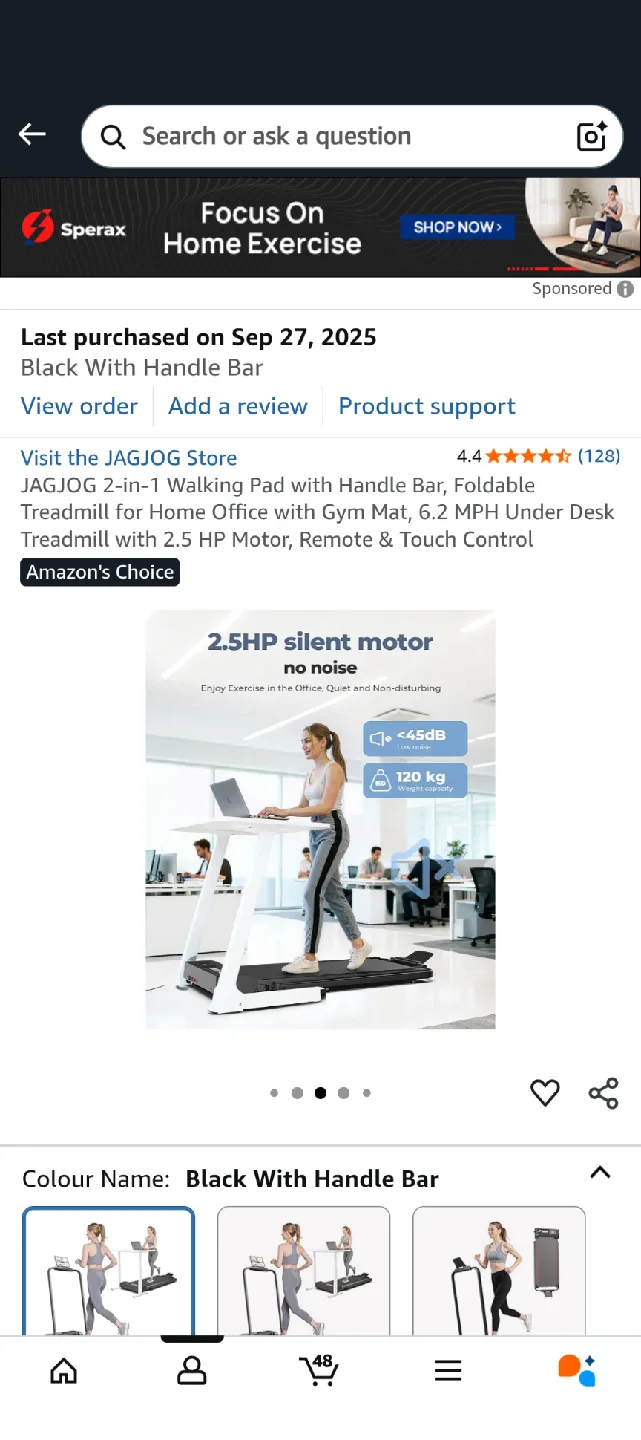 JAGJOG 2-in-1 Walking Pad Treadmill - Black image indicator(4)