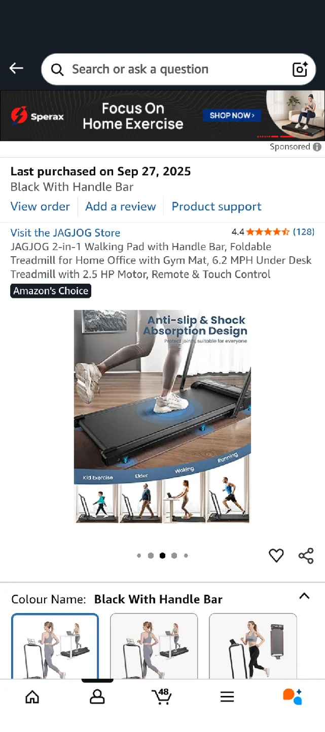 JAGJOG 2-in-1 Walking Pad Treadmill - Black image indicator(5)