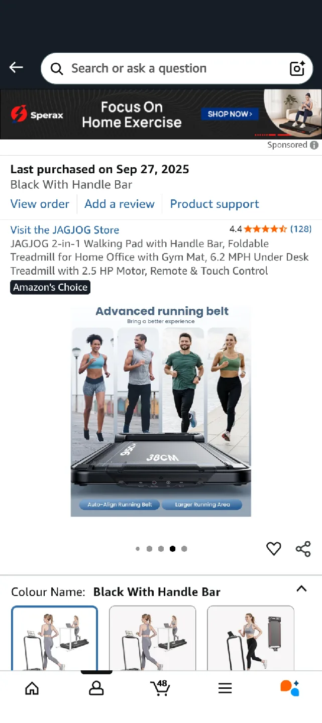 JAGJOG 2-in-1 Walking Pad Treadmill - Black image indicator(7)
