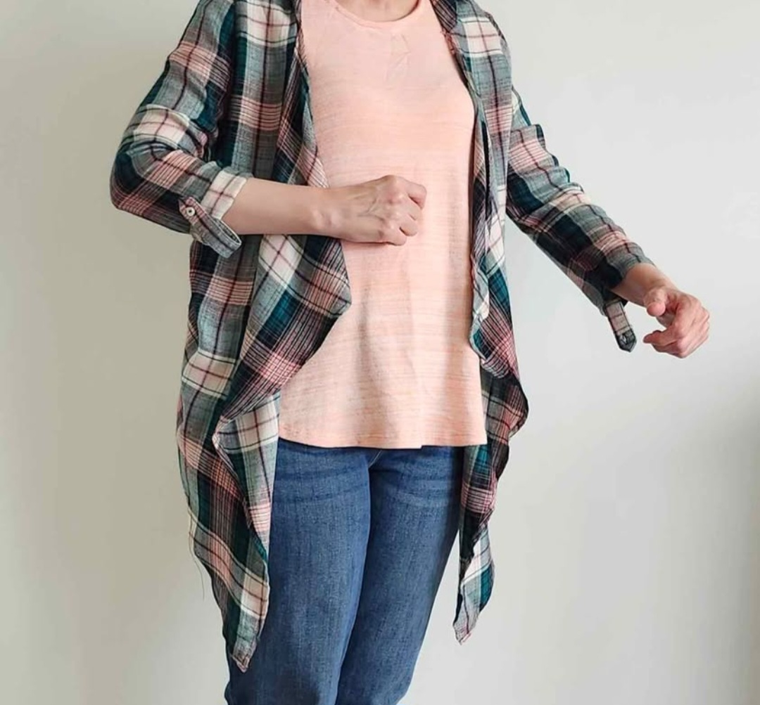 Plaid Cardigan  (Medium)