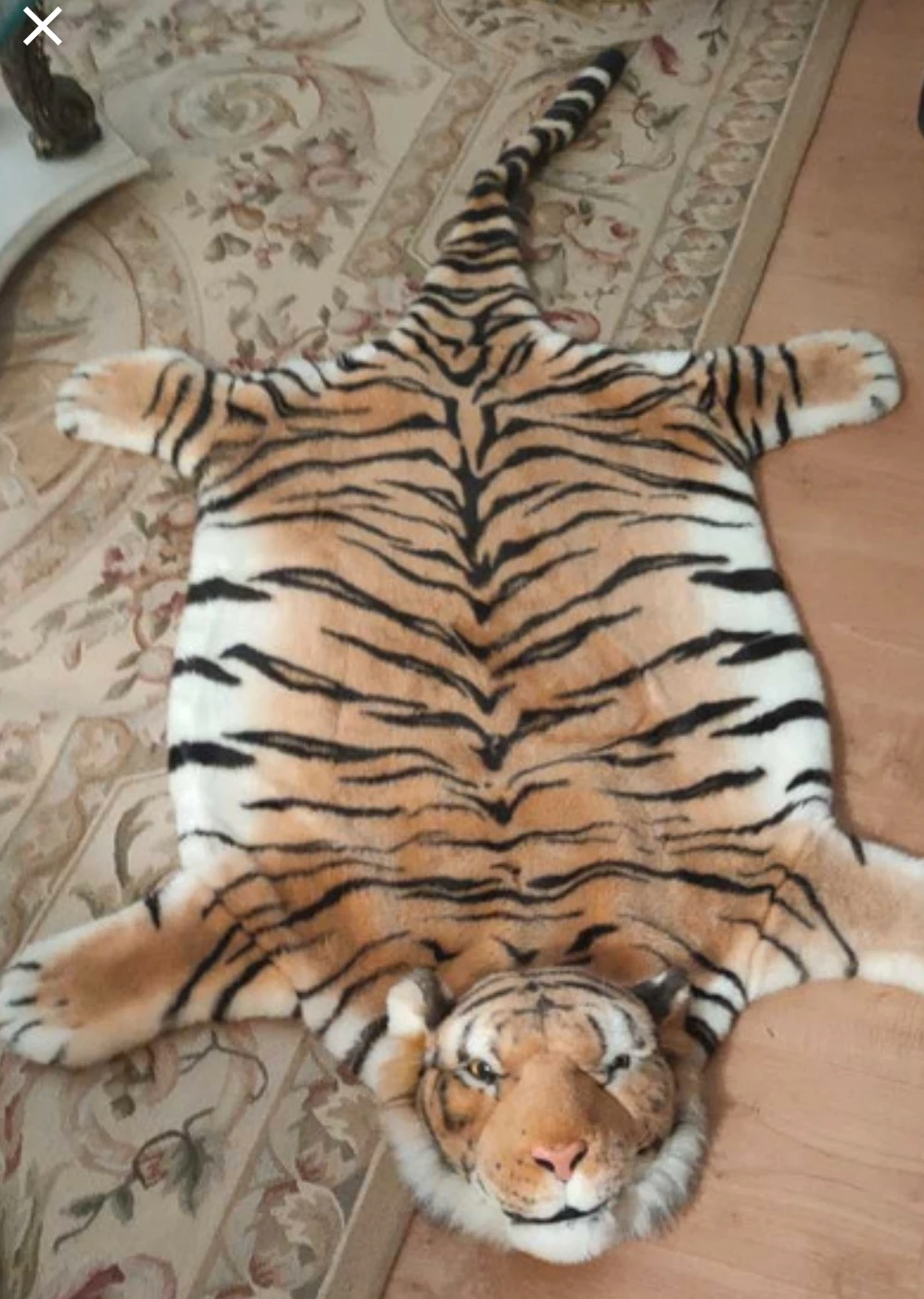 Tiger Print Faux Fur Rug
