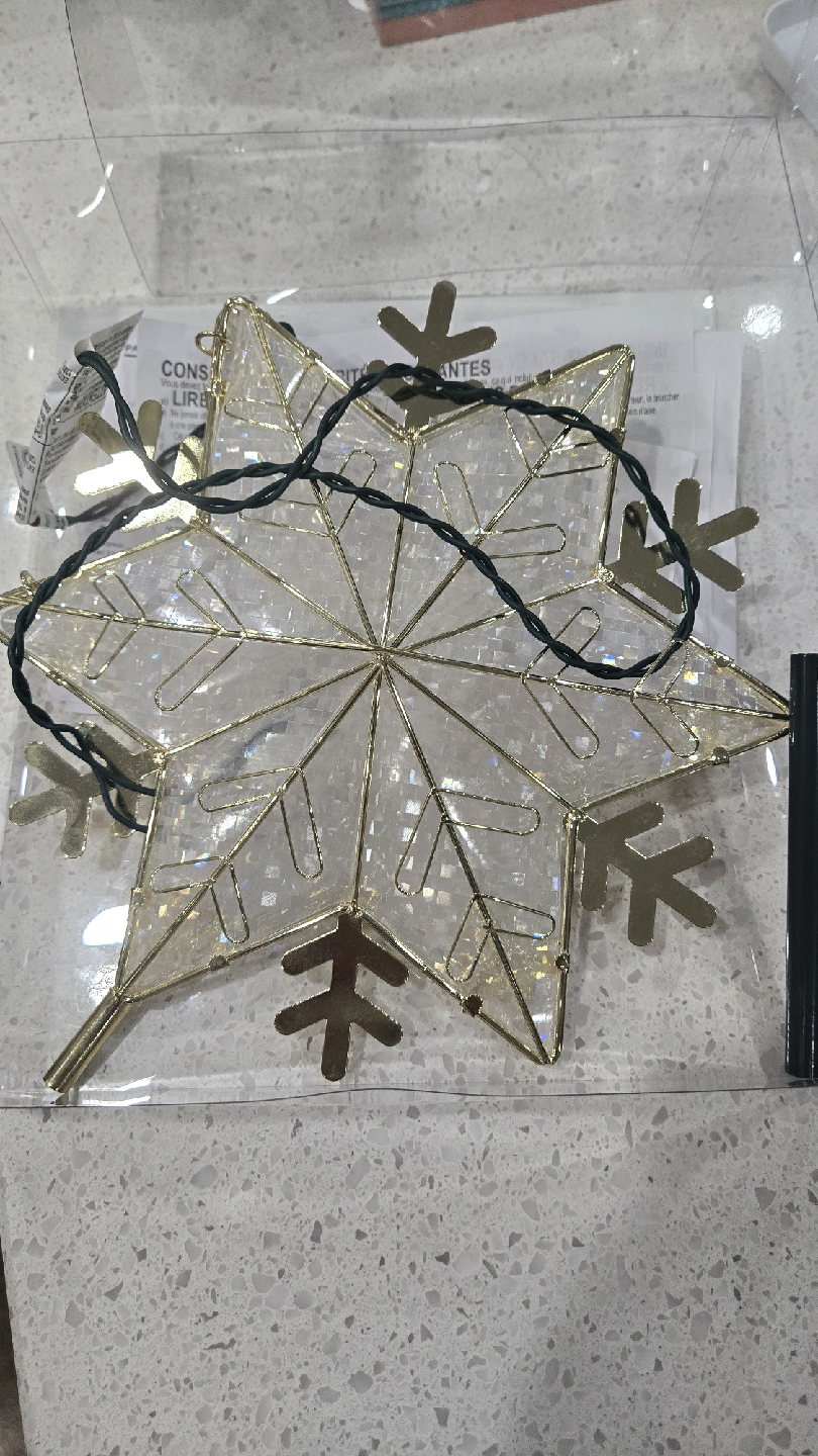 Lighted Star Snowflake Tree Topper - New in Box!