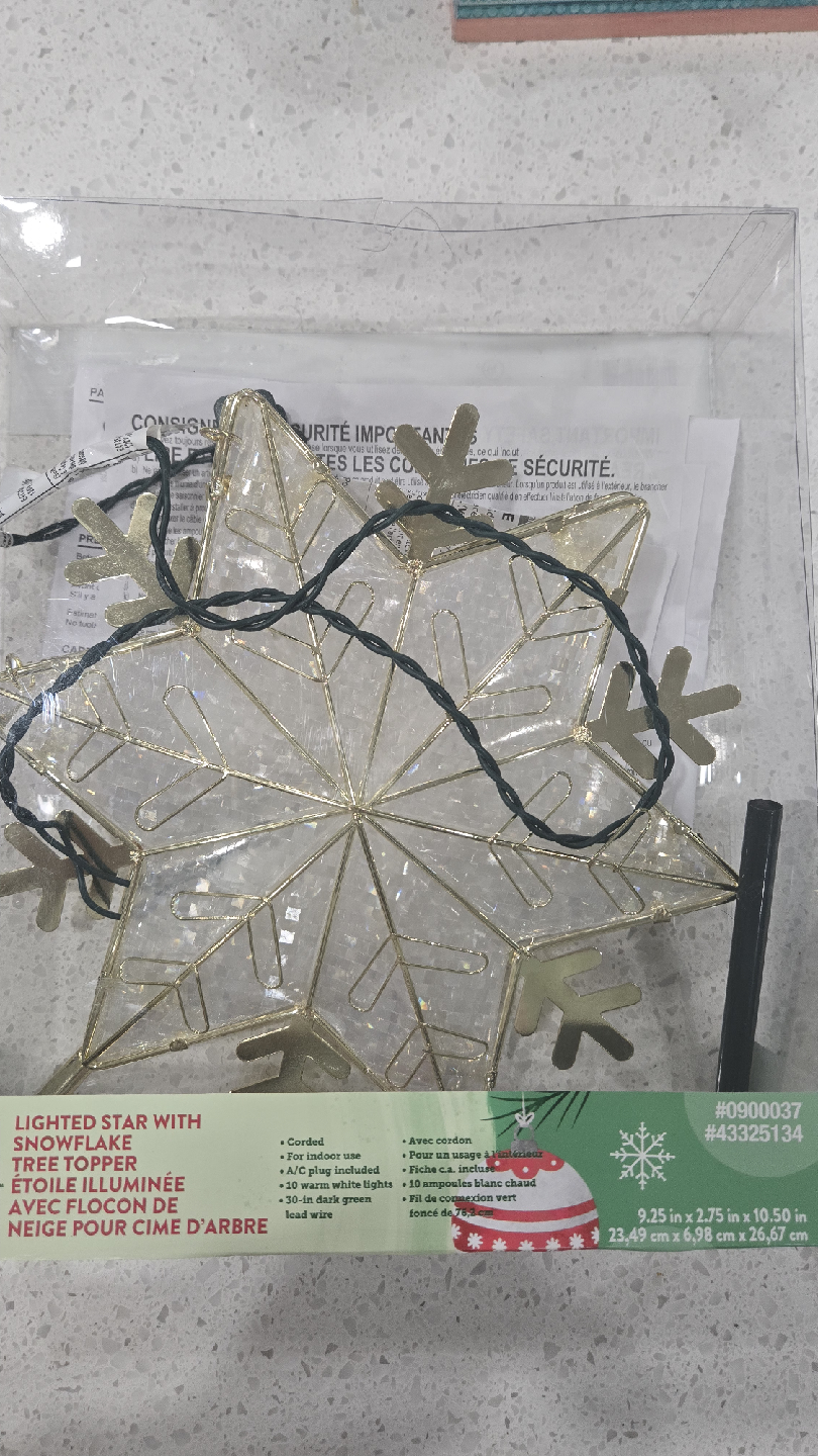 Lighted Star Snowflake Tree Topper - New in Box! - photo 2