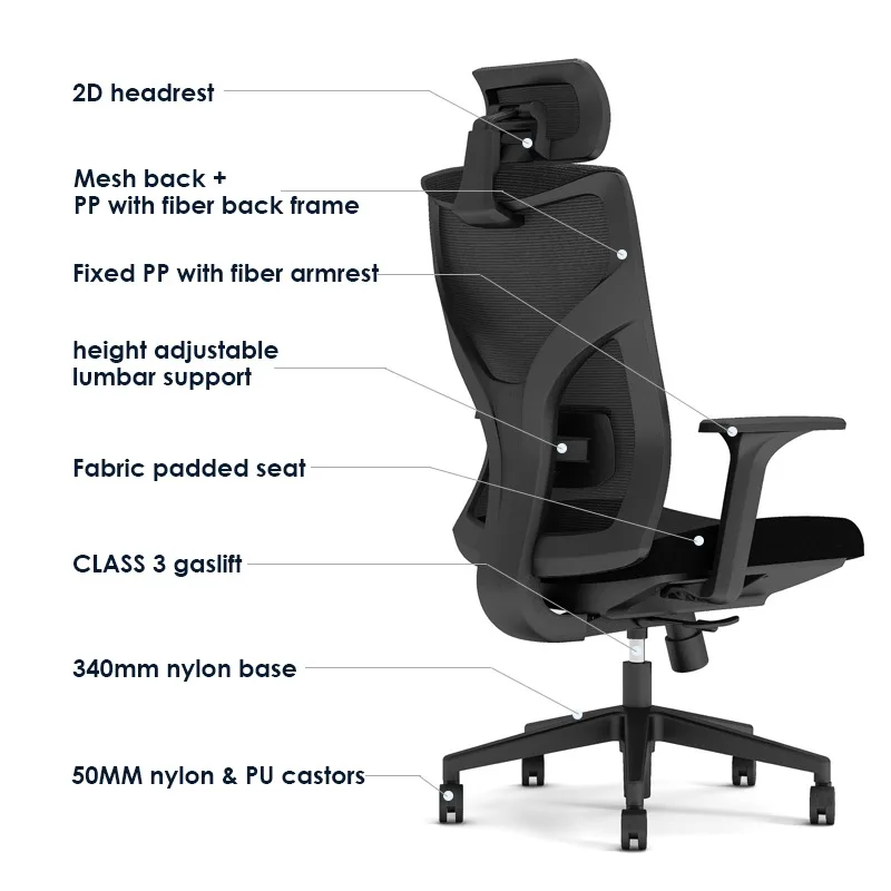 Ergonomic Mesh Office Chair with Lumbar Support image indicator(4)