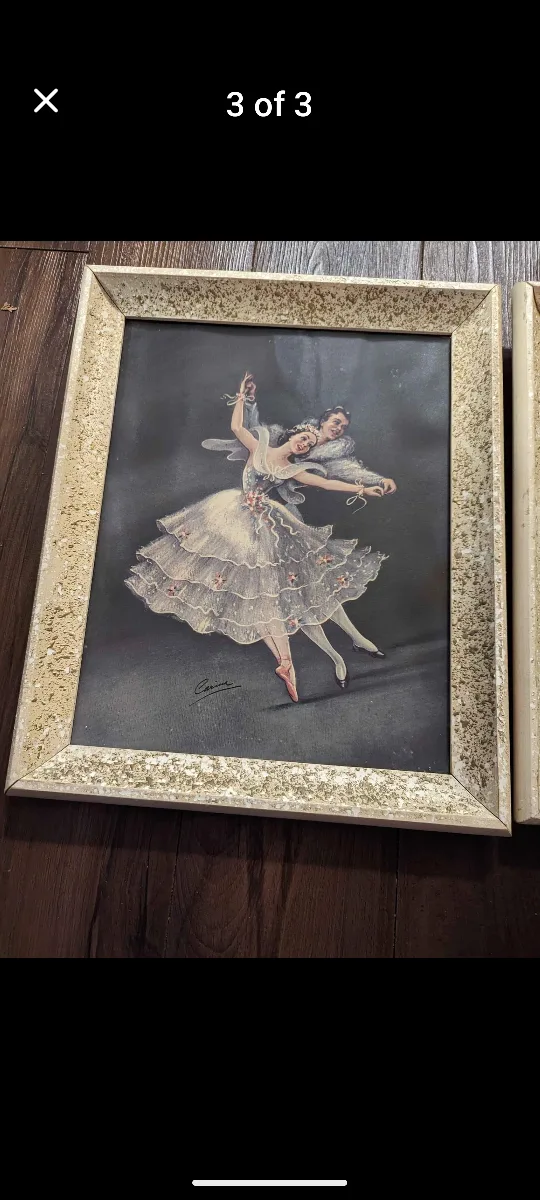 Vintage Carina Framed Ballerina Prints - Set of 2 image indicator(3)