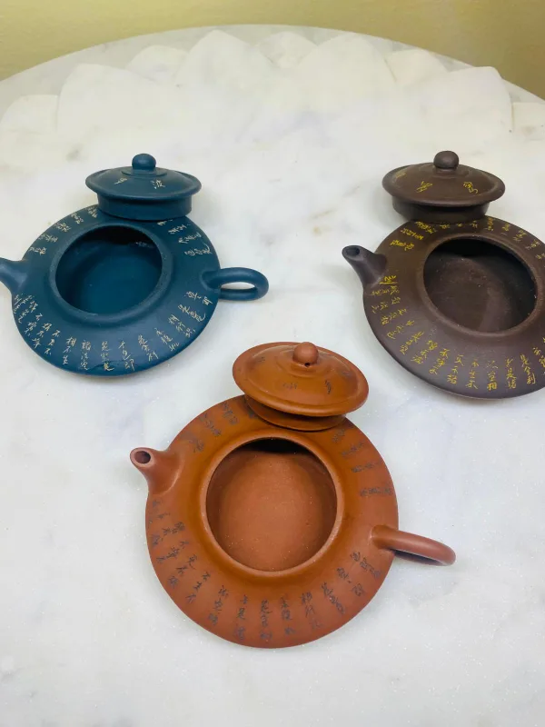 Set of 3 Chinese Clay Teapots yixing image indicator(3)