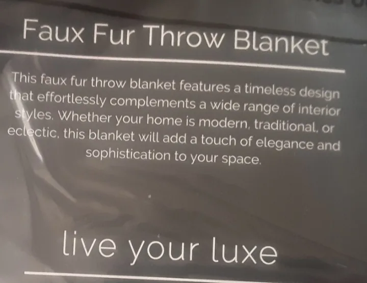 NIC & SYD Home Faux Fur Throw Blanket 50x60 image indicator(2)