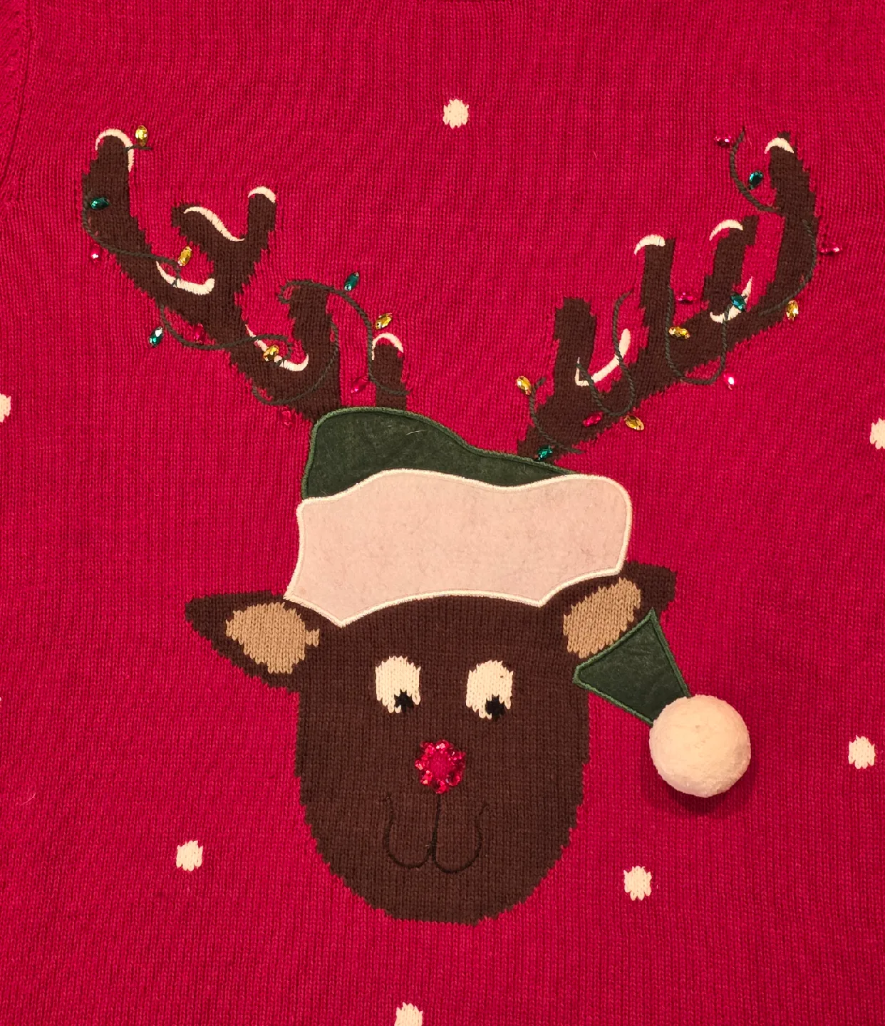 Breckenridge Red Christmas Reindeer Sweater - M image indicator(2)