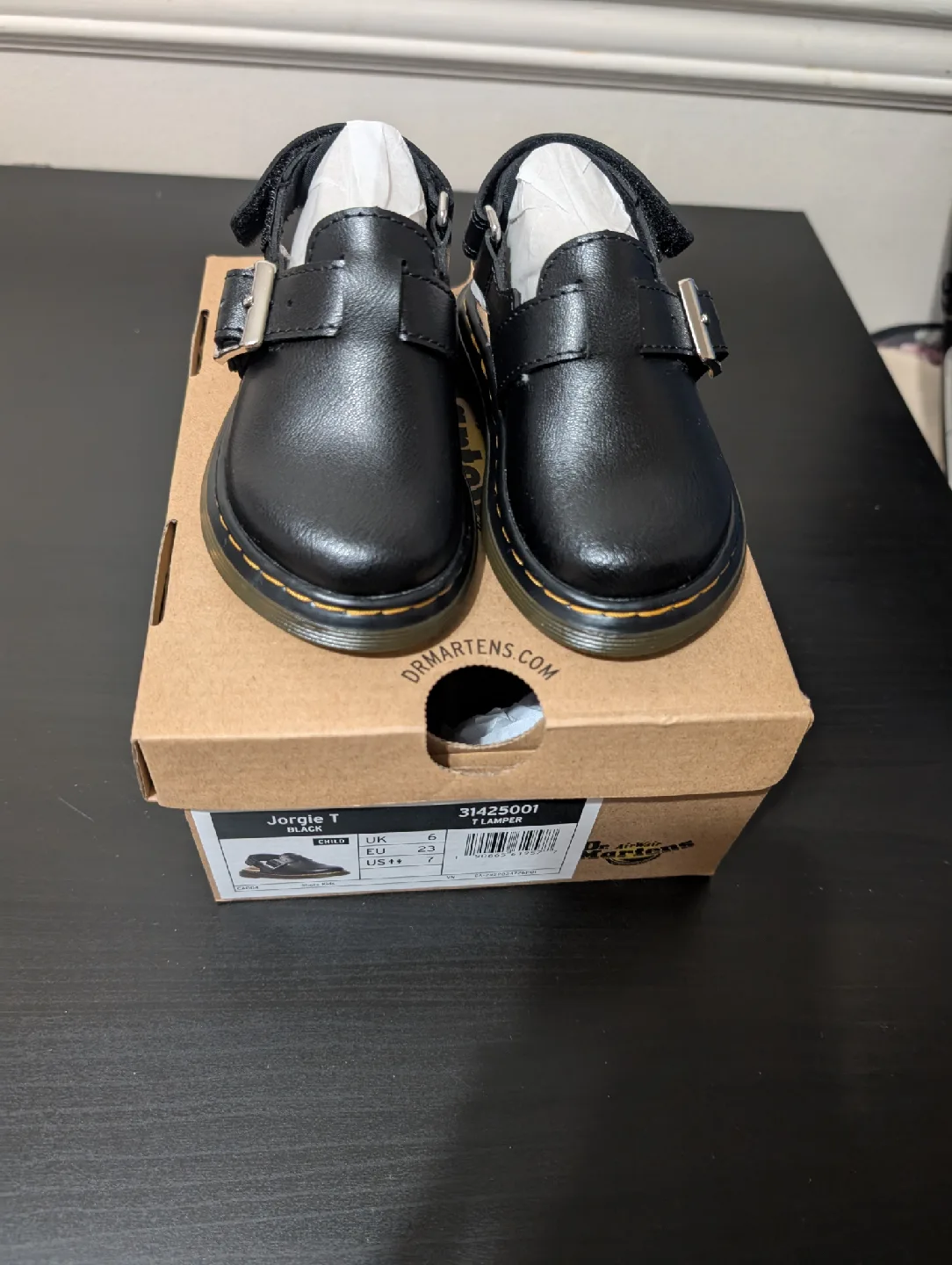 Dr. Martens Toddler Black Leather Sandals - Size 7K image indicator(7)