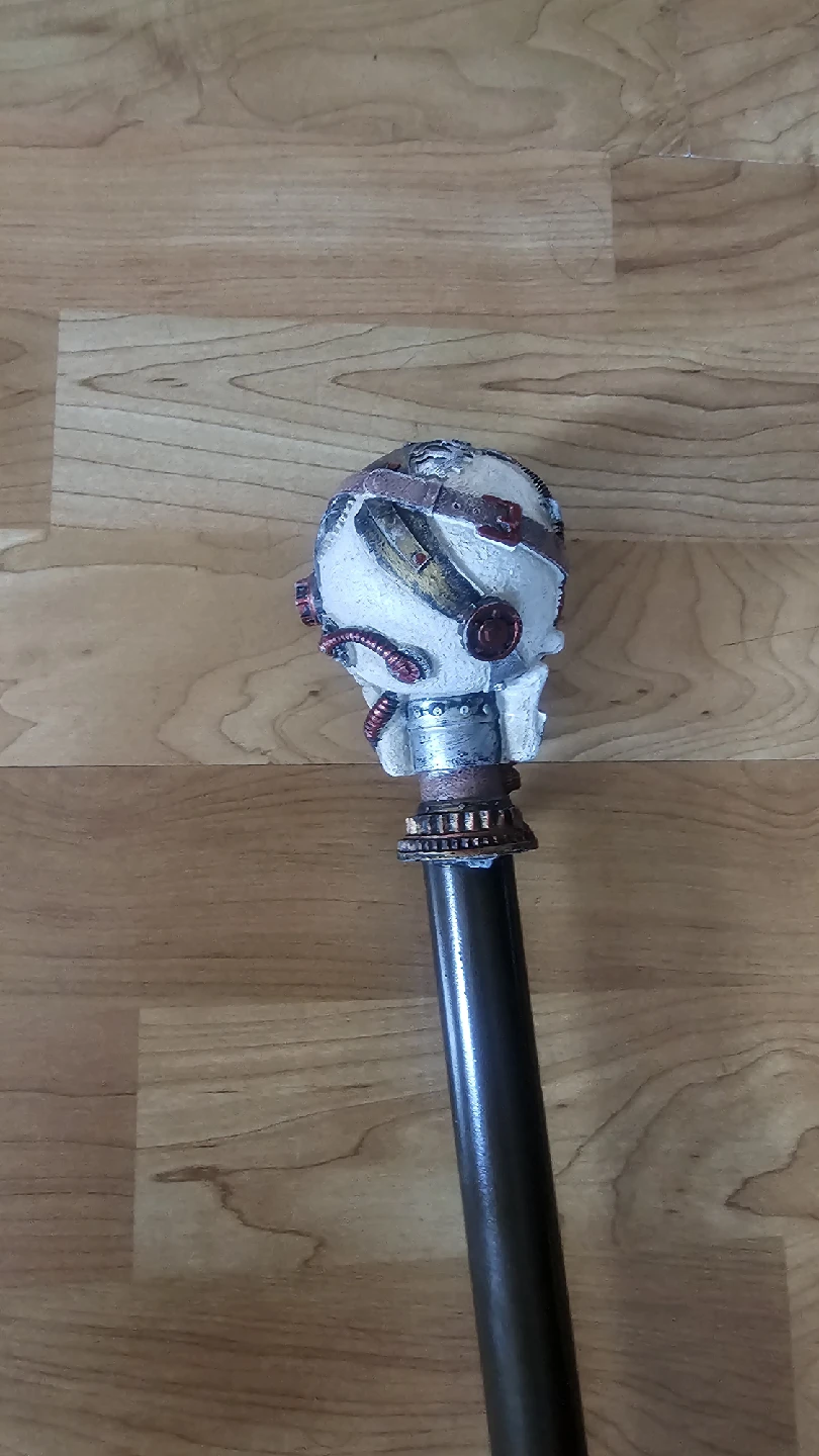 Steampunk Skull Walking Stick - photo 2