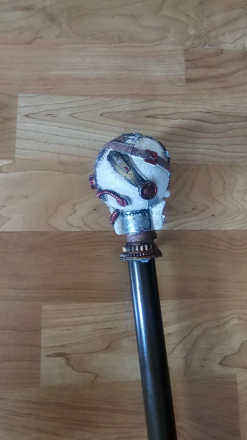 Steampunk Skull Walking Stick image indicator(2)