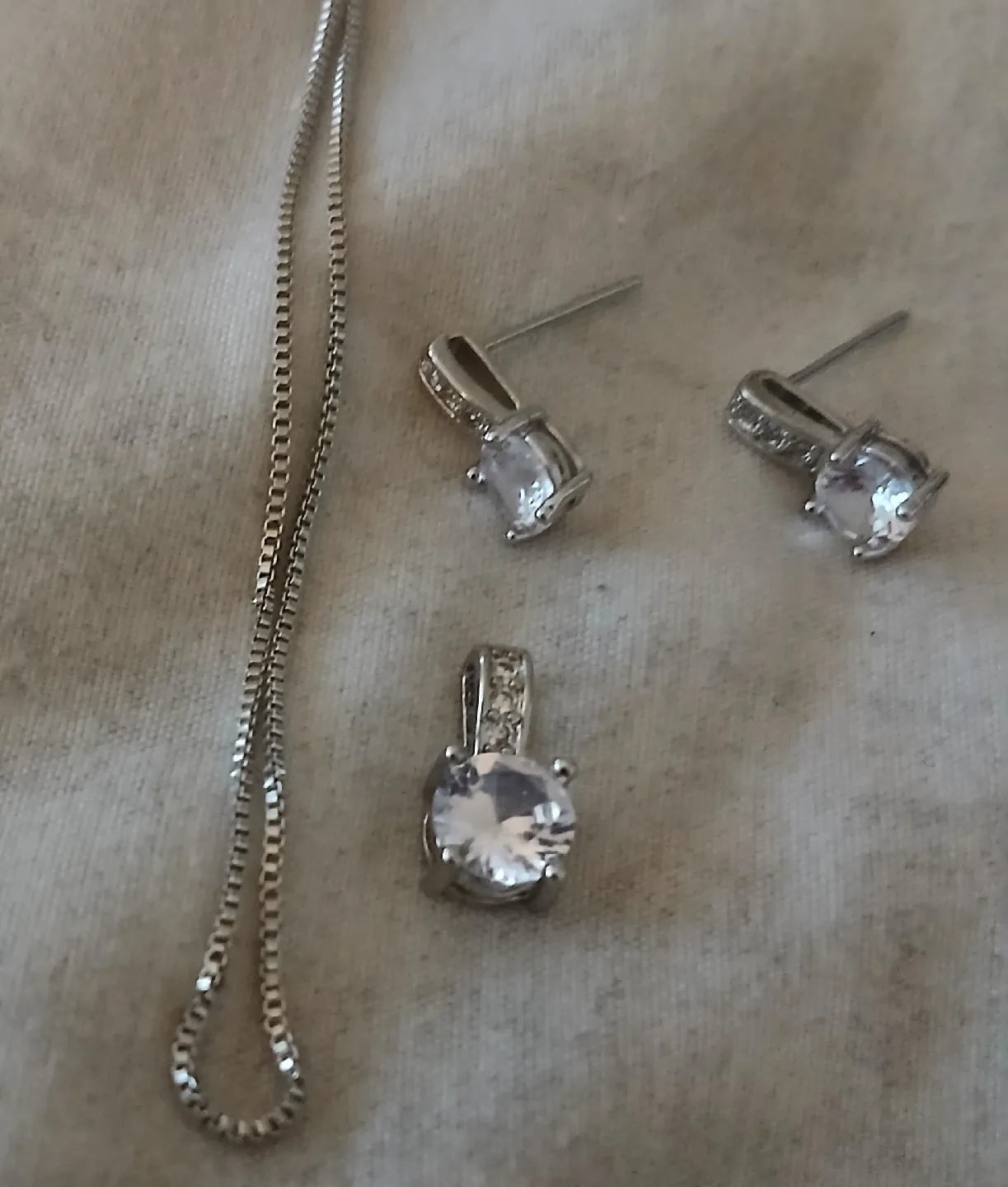 Necklace and Earring Set - Silver Tone thumbnail