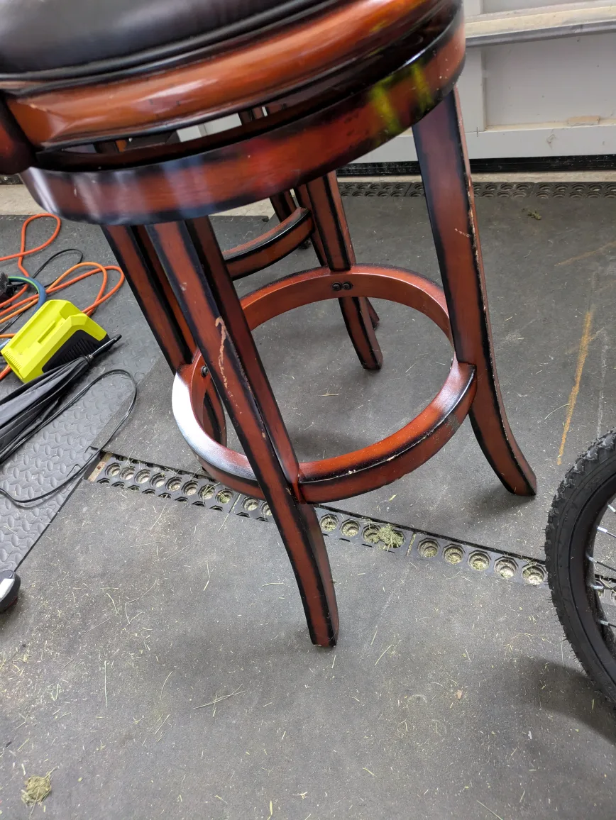 Set of 2 Brown Wooden Bar Stools image indicator(2)