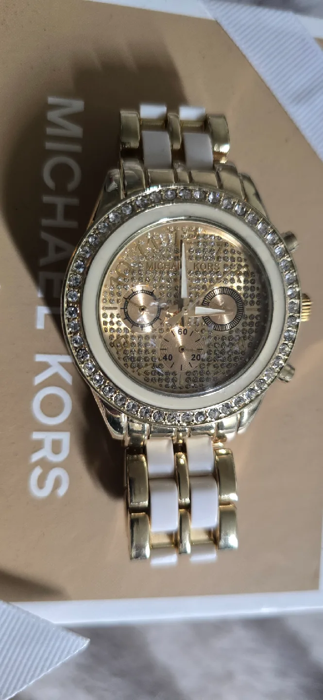 Michael Kors MK-6038 Gold & White Watch