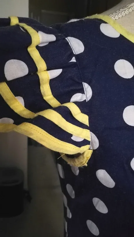 Navy Blue Polka Dot Flamenco Dress size S image indicator(5)