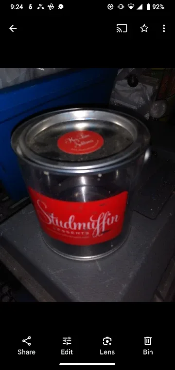 free empty clear plastic metal paint can cookie tins studmuffin thumbnail