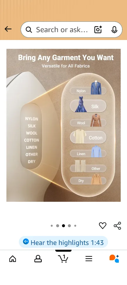 Jack & Rose Press Iron Travel Garment Steamer image indicator(4)