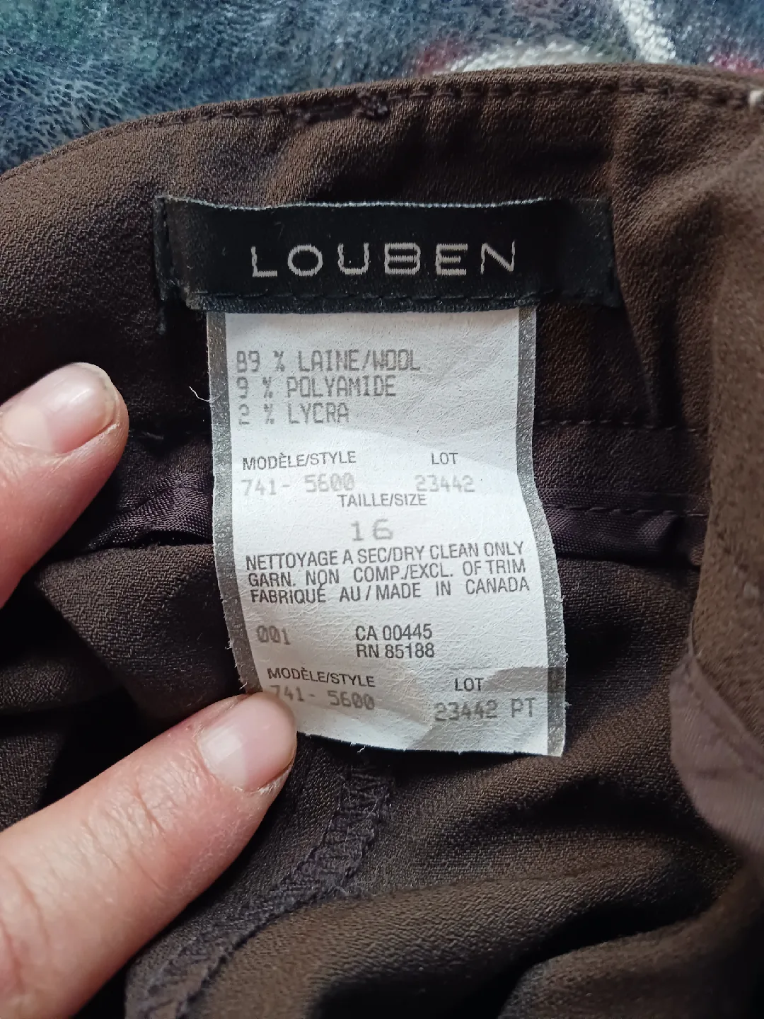 Louben Brown Wool Blend Suit - Size 16 thumbnail