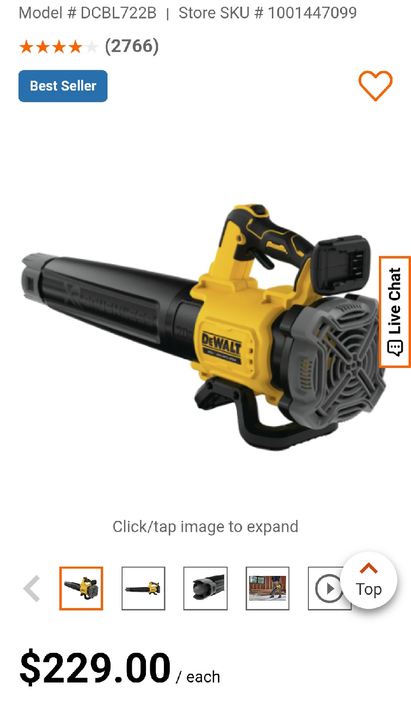 DeWalt 20V MAX XR Brushless Handheld Axial Blower - photo 2