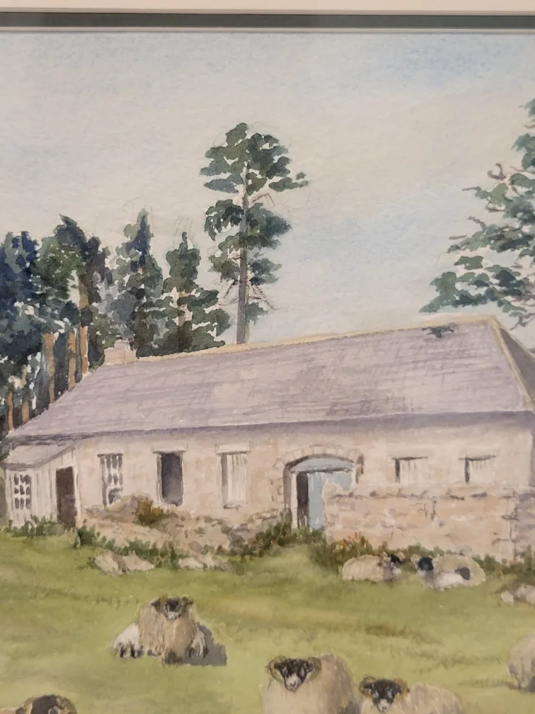 Original Framed Watercolour Painting of Sheep and Farmhouse image indicator(6)