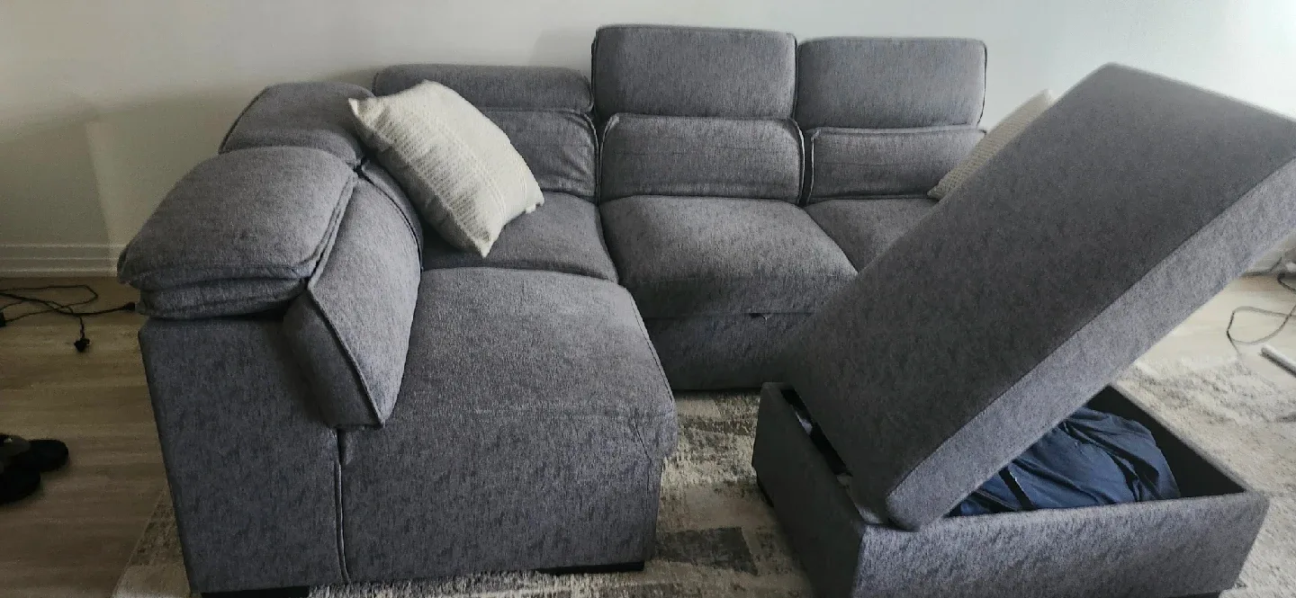 Grey Sectional Sofa with Storage Ottoman image indicator(6)