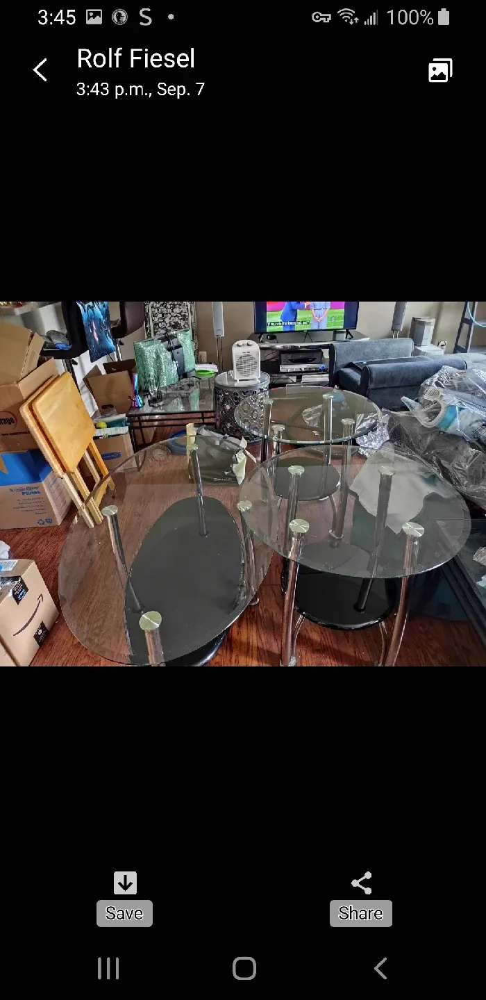 Oval coffee table/2 end tables image indicator(3)