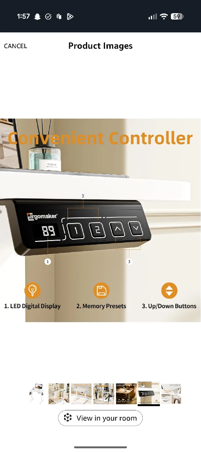 White Adjustable Standing Desk image indicator(6)