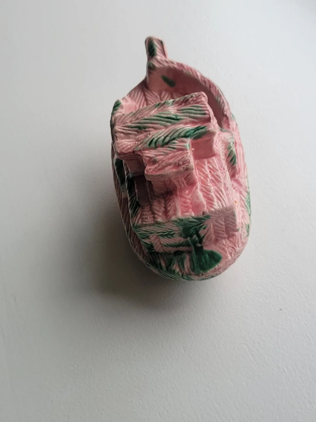 vintage Pink Ceramic Shipwreck Boat aquarium Figurine image indicator(4)