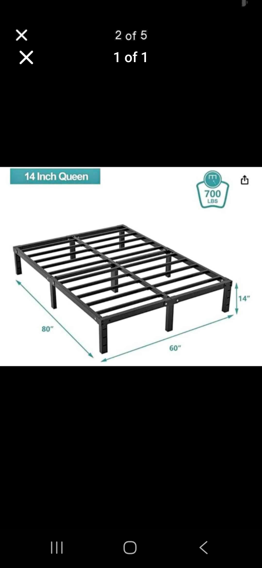 Queen Size Metal Bed Frame - 14 Inch