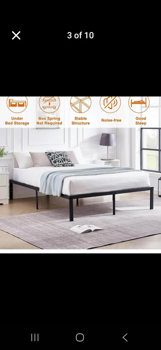 Queen Size Metal Bed Frame - 14 Inch image indicator(2)