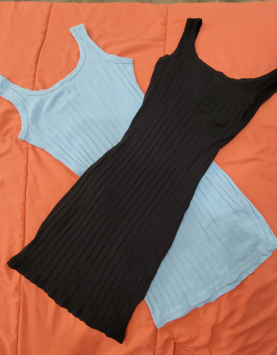 Shein Ribbed Tank Dress - Black & Blue image indicator(2)